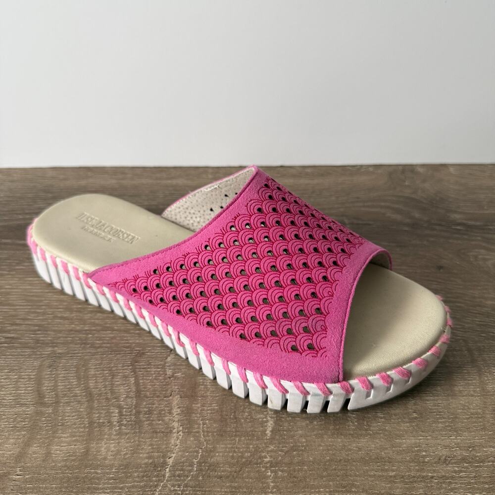 Ilse Jacobsen Pink Laser Cut Tulip Sandals Womens US 8.5 EU 39 Flats